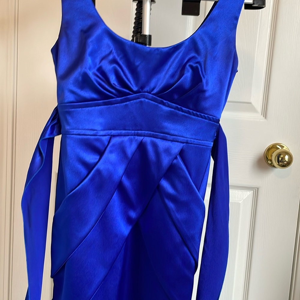 Blue satin like dress
